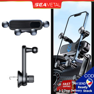 SEAMETAL Car Phone Holder Air Vents Clip Cellphone Mount Heavy Duty CP Stand Extension Rod 360° Rotate Gravity Bracket