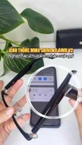 Kính Thông Minh Bluetooth SHIMONO AIMB-V2 Nghe Nhạc OpenEar Đàm Thoại Rảnh Tay Điều Khiển Cảm Ứng Thay Tròng Cận Tặng 1 Nam Bảo Hành Chính Hãng