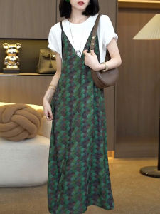 Shalldoer | Váy chữ A dài thường ngày mùa hè phong cách cổ điển thiết kế đặc biệt cho nữ Váy dài đến đầu gối không tay cổ tròn