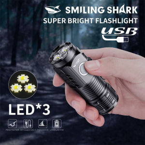 SMILING SHARK Mini Flashlight LED*3 Rechargeable Small Torch Light 5Mode Waterproof Outdoor Camping Night Hiking SD1033
