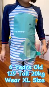 (1-8 yrs) SET Baju Renang Kanak Kid Swimming Cartoon Baby Muslimah Budak Swimsuit Girl Boy Swimwear