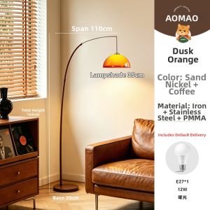 AOMAO | Vintage Style Floor Lamp with Ambient Lighting for Living Room Sofa