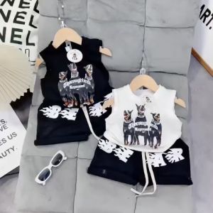 Bộ cotton gấu nâu CHÓ siêu kute cho bé trai bé gái - BCTGN