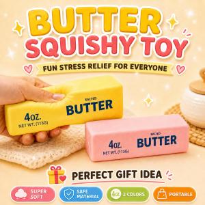 Butter Squishy Toy Slow Rising Fidget Toy Stress Relief Squeeze Toy Soft Sensory Toy For Kids Girls Boys Adults Cute Gift