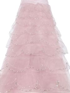OLEVO | OLEVO Fashion 3D Tulle Beaded Sequins Lace Fabric 5 Yards African Lace Fabric Nigerian Tulle Mesh Lace Bridal Wedding Fabric