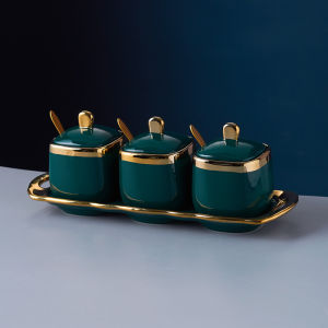 Luxury Ceramic Condiment Jar Set 3 Piece