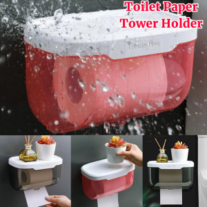 Storage Tissue Holder Waterproof Plastic Toilet Paper Holder Wall Mount Punch Free Roll Towel Box