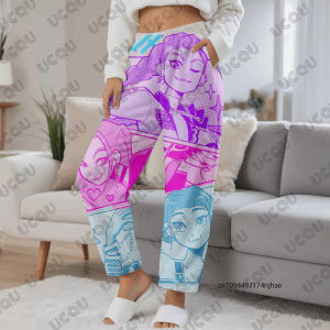 Autumn Winter New KPop Demon Hunters Huntrix Cartoon Print Couples Pajamas Pants For Children Casual Kids/Adult Long Pants