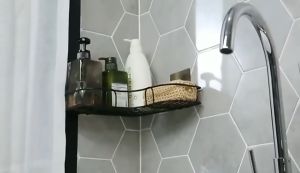 Rak sudut kamar mandi tempel dinding kamar mandi dapur serbaguna rak gantung sudut gantung besi L tanpa paku multifungsi rak toilet wc serbaguna gantungan kamar mandi