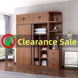 Sliding Door Multi-purpose Solid Wood Storage Wardrobe