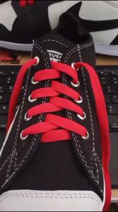 TALI SEPATU PIPIH GEPENG - FLAT SHOELACE 6MM - MERAH- 120CM