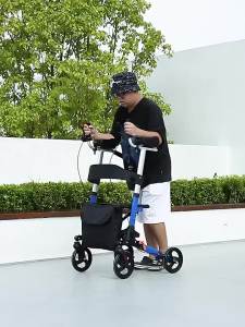 Walking Frame For Elderly Rollator Walker Walking Trolley Elderly Stroke Hemiplegia Rehabilitation Walking Lightweight Trolley Folding 助行器
