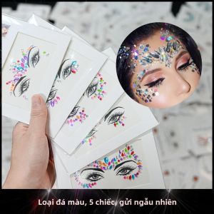 5 Miếng Dán Hình Xăm Đá Quý 3D Nhiều Mẫu Ngẫu Nhiên Tự Dính Đính Đá Lấp Lánh Dùng Cho Tiệc Cưới Lễ Hội Trang Trí Cơ Thể