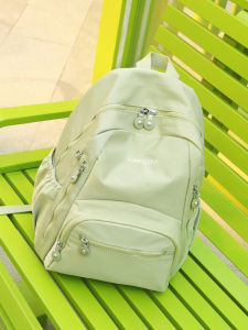 Travel Leisure Canvas Backpack Womens Large Capacity Waterproof Computer Bag Casual Style Multi-layered Soft Handle Bag