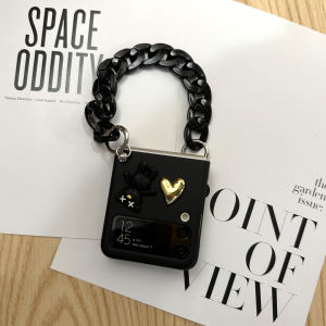 Creative Foldable Samsung W24 Flip Phone Case Protective Bracelet Crossbody Style Acrylic Material for ZFlip7 ZFlip6 ZFlip4 ZFlip3