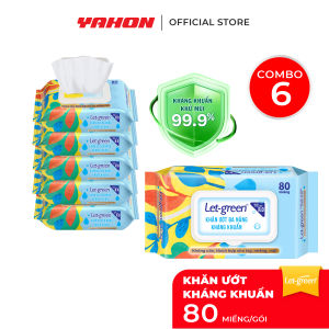 Khăn Ướt Đa Năng Kháng Khuẩn LET-GREEN 80 Miếng/Bao