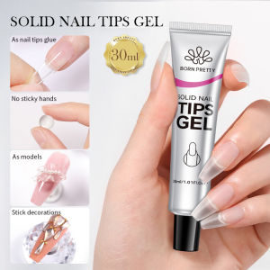 BORN PRETTY | BORN PRETTY 30ml Solid Nail Tips Gel for Press On Nails UV LED Curing False Nail Adhesive Gel Manicure Extension Gel 1/3Pcs