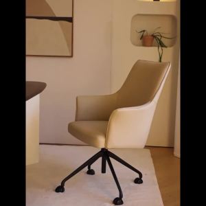 Minimalist Home Use Book Chair Swivel Backrest Dining Chair Genuine Leather Computer Chair Office Chair