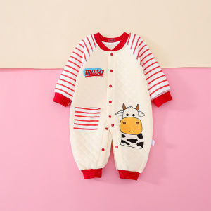 Áo Khoác Lót Cotton Dày Ấm Áp Cho Bé Gái Mùa Xuân Sơ Sinh Đồ Ngủ Trùm Đầu Trùm Chân Bằng Vải Cotton Mềm Mại Thoải Mái