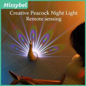 New Product Creative Peacock LED Projection Night Light Bedroom Living Room Home Remote Control Atmosphere Light Colorful LED Night Light Bedhead Wall Light Sending Friends Night Light Birthday Gift