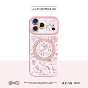 Asina | Magnetic Stand Case Liquid Silicone Compatible iPhone