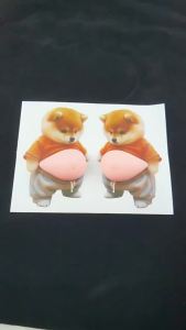 * 2pcs 3D Shiba Inu Stickers – Cute Orange Apparel Shiba Inu Stickers 3D Cute Chubby Shiba Inu (Design) Silicone Self-Adhesive