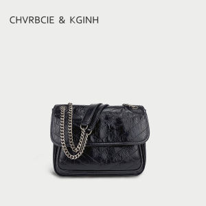 Authentic CHVRBCIE&KGINH Leather Messenger Bag Womens Crossbody Vintage Chain Bag Underarm Bag Soft Polyester Lining