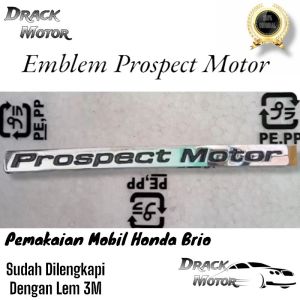 Emblem Tulisan Prospect Motor Original Honda Brio 2012-2023 // Logo Emblem Tulisan Prospect Motor Original Honda Brio Bagasi Belakang