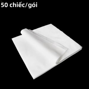 50 Cái/100 Cái Khăn Trải Bàn Dùng Một Lần Không Dệt 30x30cm Màu Trắng Dùng Cho Làm Móng Tắm Làm Tóc Nối Mi Thêu Làm Khăn Tay Khăn Chân