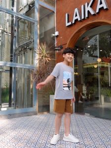 Đồ bộ quần áo thun cotton ngắn tay cho bé trai Bigfox mặc nhà mùa hè trượt ván Chill Out size đại 12-15 tuổi 40kg - 50kg