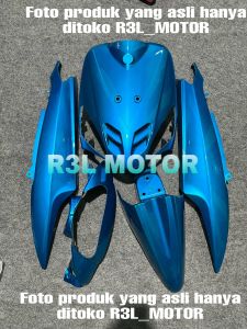 cover full body halus yamaha mio sporty brimingham blue plus stripping rare transparan - fullset body halus mio sporty/mio lama brimingham blue