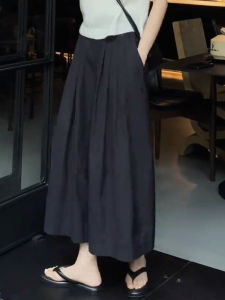 High Waist Wide Leg Casual Pants Loose Fashion Design Autumn New Style Versatile Slimming Nine Point Pants for Women