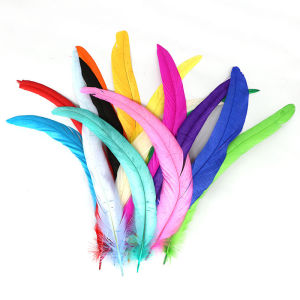 100Pcs/Lot Colorful Rooster Feathers for Crafts Clothes 30-35CM Cock Chicken Tail Feather Decor Carnival DIY Manmade Decorations