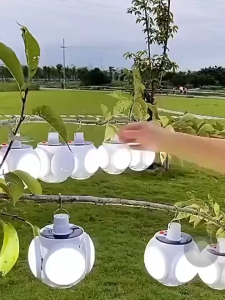 Solar Light 300W Led Night Light Folding Football Light Bulb Rechargeable Super Bright Waterproof Emergency Lamp Camping Light