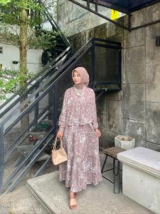 Sena Set Rok Rayon / One Set Rayon Wanita Kekinian / Setelan Rok Nyaman