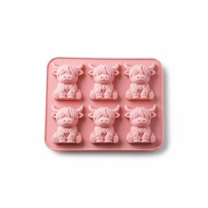 Khuôn Làm Đá Silicon 3D Hình Bò Cao Nguyên Khay Làm Đá Dễ Thương Có Thể Tái Sử Dụng Dùng Cho Rượu Whisky Cocktail Bia Và Đồ Uống Dụng Cụ Làm Đá