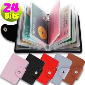 24 Bits Credit Card Holder Business Bank Card Pocket PU Large Capacity Card Cash Storage Clip Organizer Case ID Holder Pouch