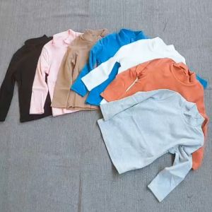 Áo thun bé trai và bé gái 7-14 tuổi cao cổ Áo giữ nhiệt cho bé chất liệu cao cấp vải cotton len dày dặn