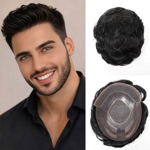 Versalite Invisible Men Toupee Human Hairpiece Breathable Fine Mono PU Lace Front Mens Wig Capillary Prosthesis Replacement