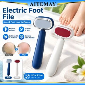 Aitemay Dụng cụ tẩy da chết cho bàn chân có thể giặt miếng đá chà gót chân Cây cạo da chân mặt kép dũa móng chân gót sạch hơn cho nam nữ nhà spa chăm sóc bàn chân Kit