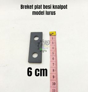 Breket knalpot plat besi tebal 5mm lurus lubang 10mm panjang 6 10 15 18 20 25 30 cm