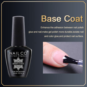 NAILCO 10/15ml Tempered Top Coat Gel Nail Art Matte Top and Base Coat Soak Off UV Blooming Gel Reinforce Semi Permanent Gel