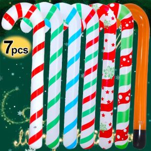 90CM Inflatable Candy Canes Christmas Balloons Xmas Tree Hanging Ornament Stripe Crutches Balloon New Year Home Party Decoration