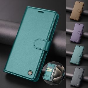 Magnetic Flip PU Leather Case For iPhone 17 16 Pro Air 16E 15 14 13 12 11 Pro Max XR XS Plus 7 8 SE Wallet Card Cover Coque