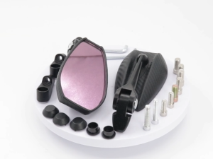 Motorcycle Side Mirror Carbon Street King Anti glare 360°Adjustable Pink/Blue Lens Rearview mirror