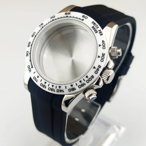 VK63 Watch 39mm Case For VK63 Movement Stainless Steel Sapphire Glass Chronograph Watch Case Ceramic Bezel Watch Accessories
