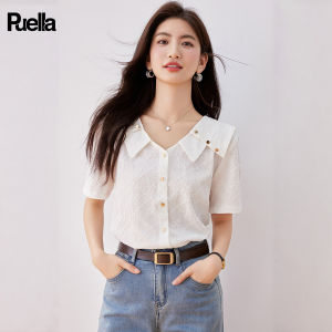 puella | French Styled Design Embossed Double Collar Slimming Womens Shirt