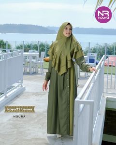 Baju Muslim Wanita Dewasa Premium Noura Set Baju Muslim Plus Jilbab Instant