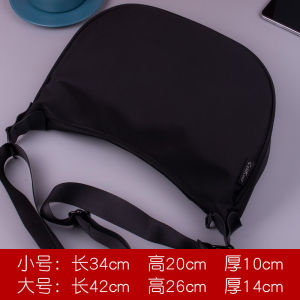 New Mens Dumpling Shape Oxford Cloth Canvas Shoulder Bag Large Capacity Business Use Waterproof Single Strap Crossbody Bag
