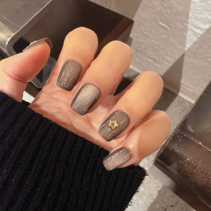 Lilynail Gold Thread Latte Handmade Nail Wear Luxury Star Nail Art Stickers Autumn Winter Whitening Elegant Nail Patch